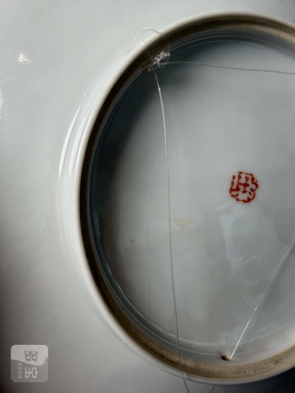 民国 粉彩花鸟图挂盘 - 图9